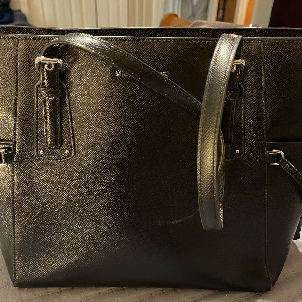 Michael Kors Black Leather Tote Bag